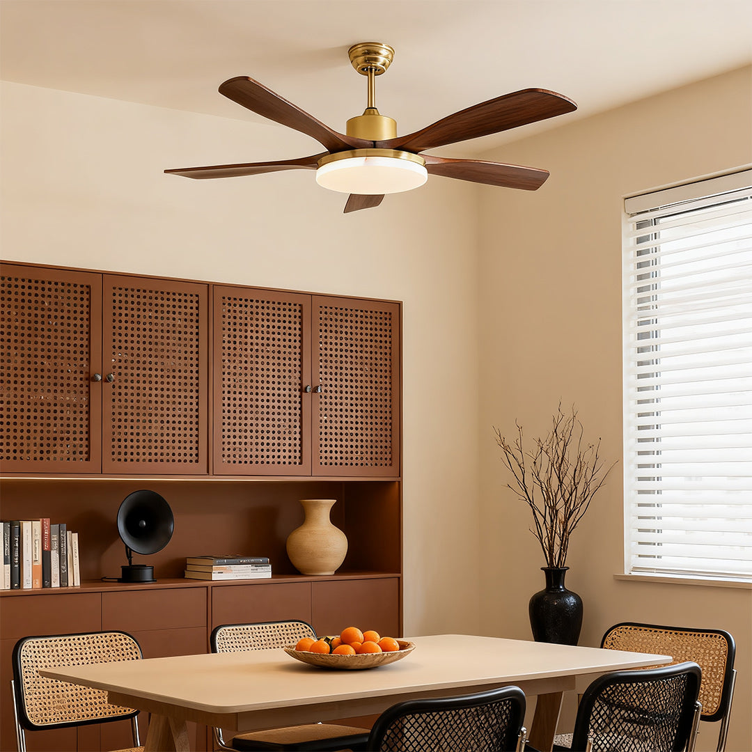 Ceiling Fan with Light Remote Control Wooden 3-Blade Lamp