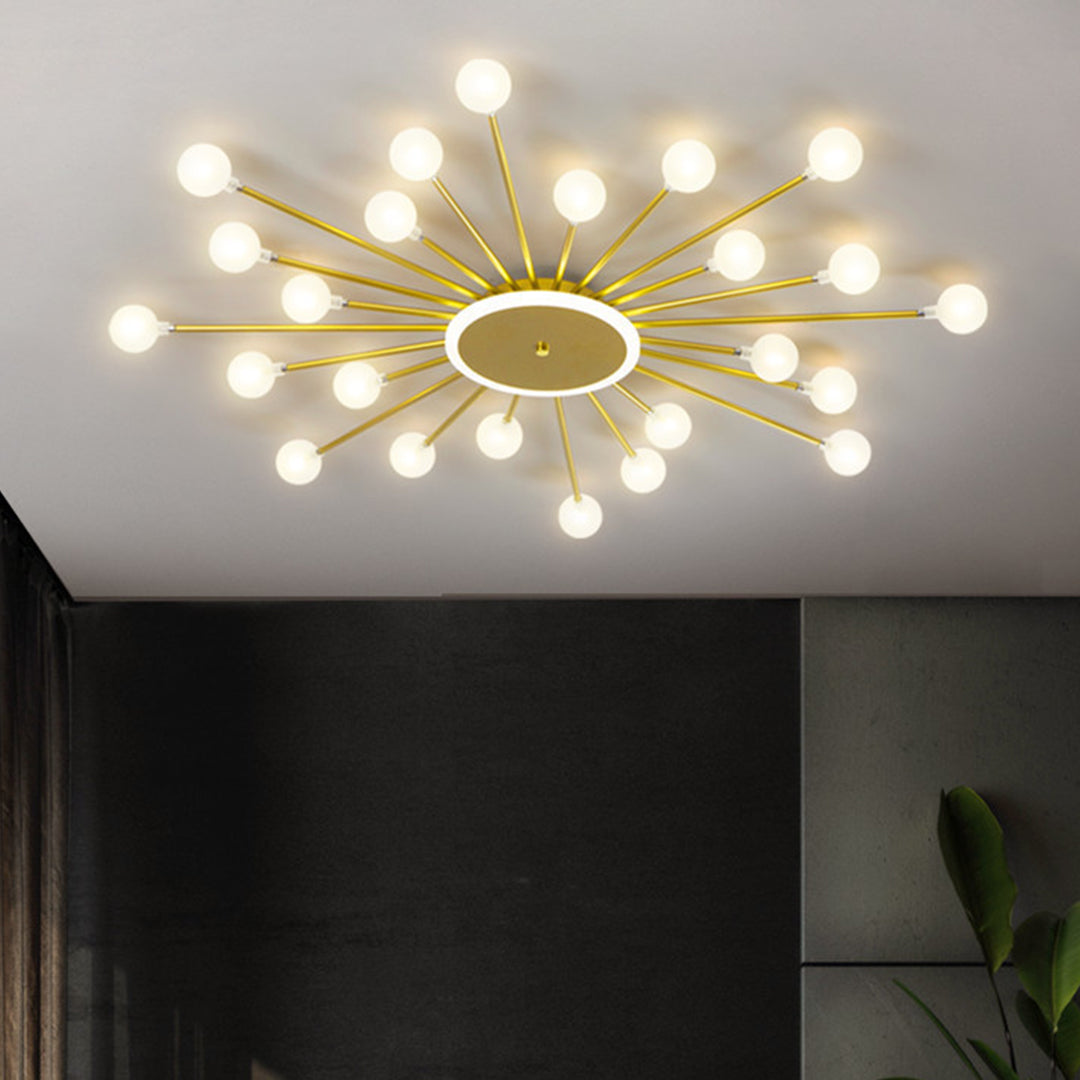 Glass Flush Mount Light Minimalist Sputnik Style Luxury Ceiling Light