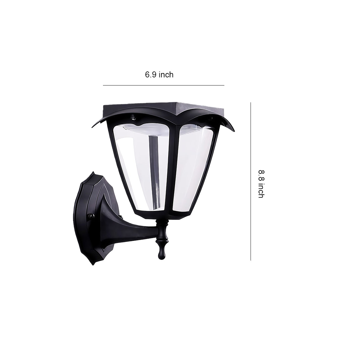 Outdoor Wall Lighting Black Waterproof Solar Lamp