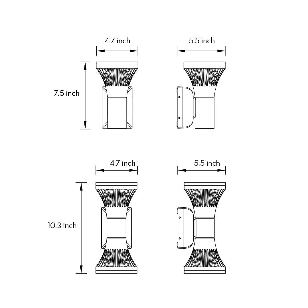 Die-cast Aluminum Outdoor Wall Lighting Fixtures Waterproof Minimalist Nordic Light