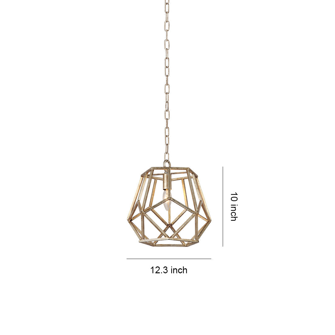 Gold Hanging Pendant Light Single Geometric Ceiling Light