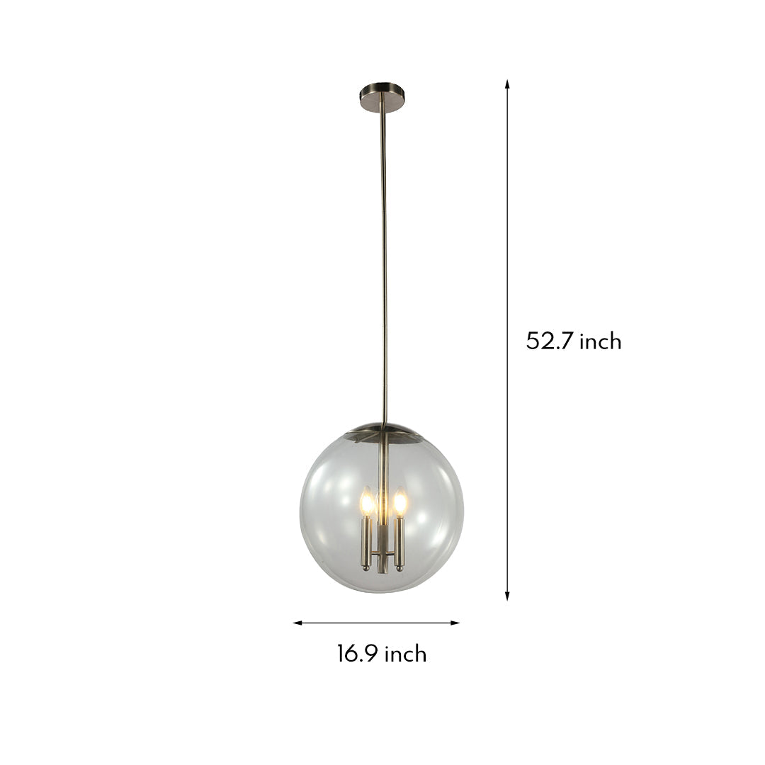 Glass Orb Pendant Light Contemporary Chic Silver Glass Ceiling Light
