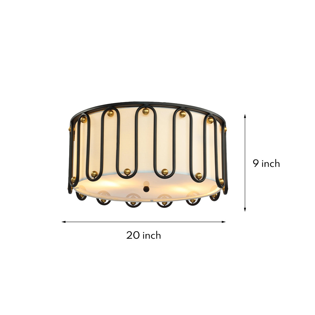 Drum Ceiling Light Flush Mount American Vintage Round Unique Lights