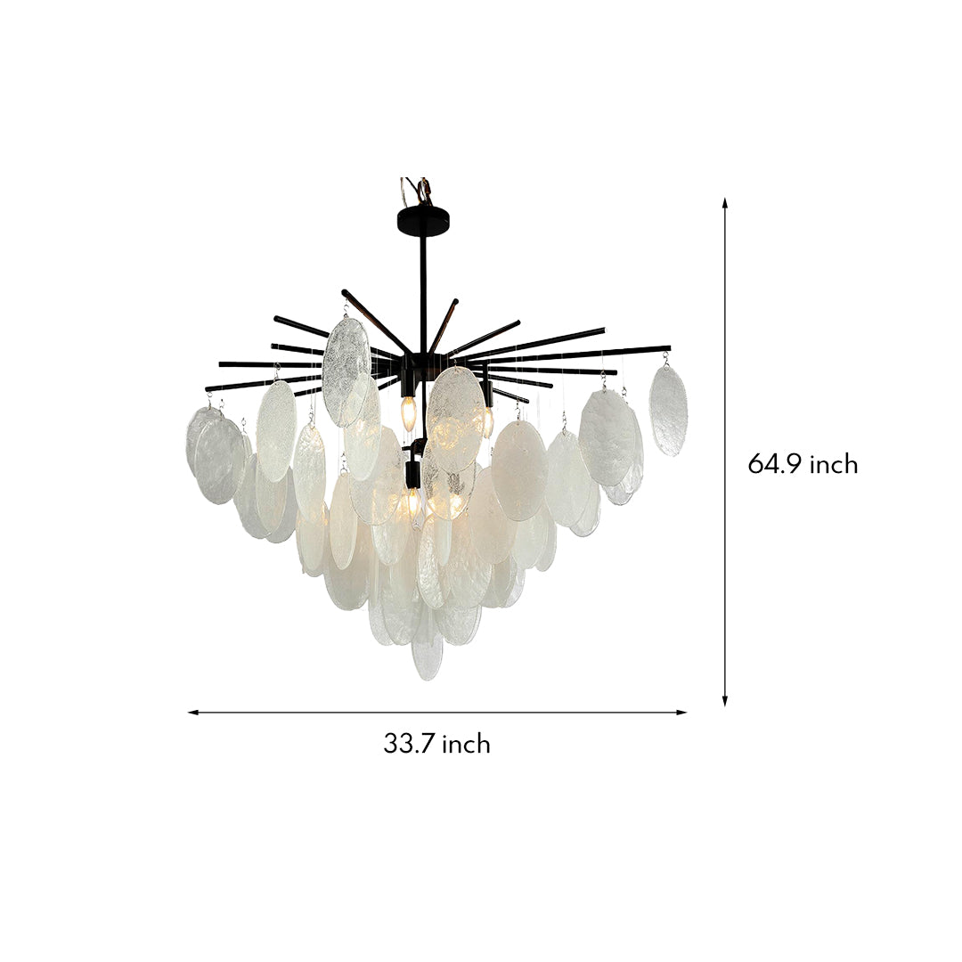 Mother of Pearl Chandelier Minimalist Metal Frame Ceiling Light