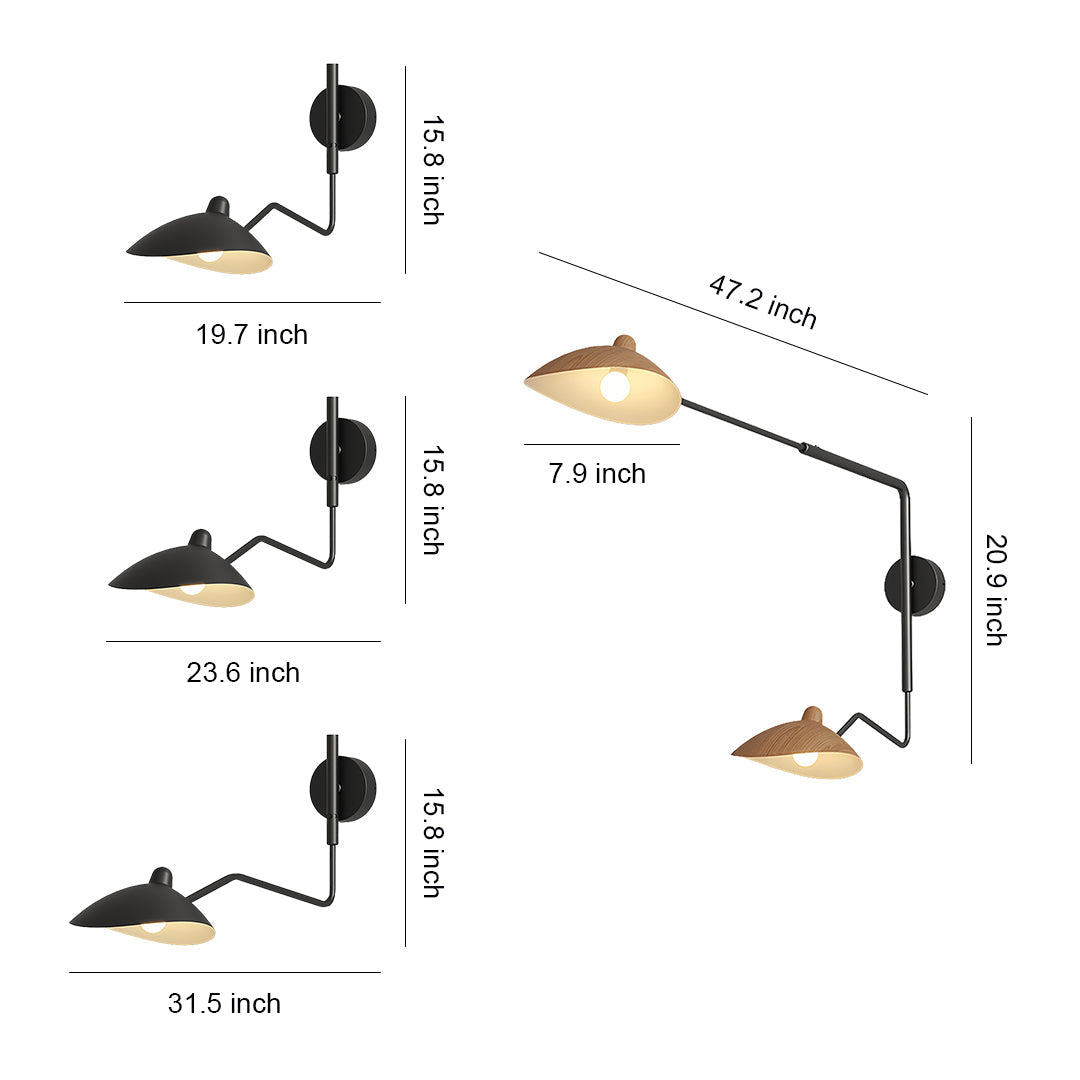 Swing Arm Wall Light Contemporary Industrial wide-spectrum Lamp