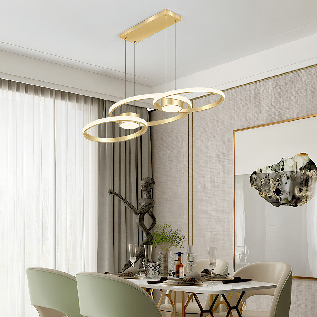 Gold Chandelier Lamp Nordic Style Aluminum Adjusted Ceiling Light