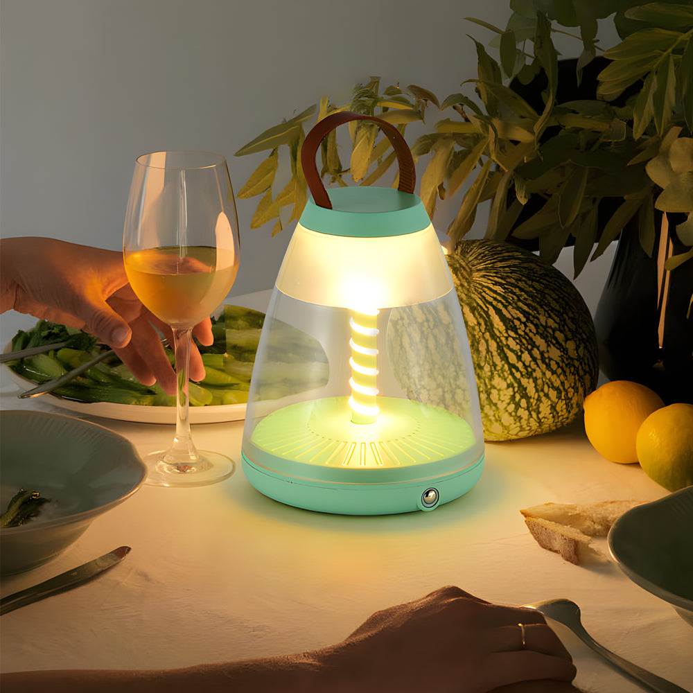 Portable Battery Powered Outdoor Table Lamps Spiral LED Portable Lamp