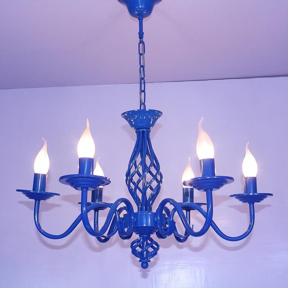 6 Lights LED Candle Pendant Light Modern Chandeliers