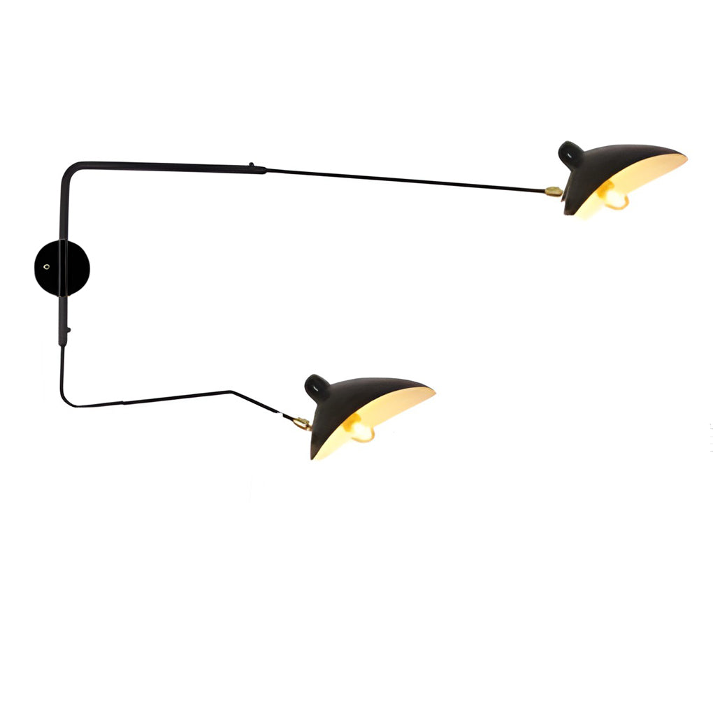 Double Arm Wall Sconce Industrial Style Adjustable Light
