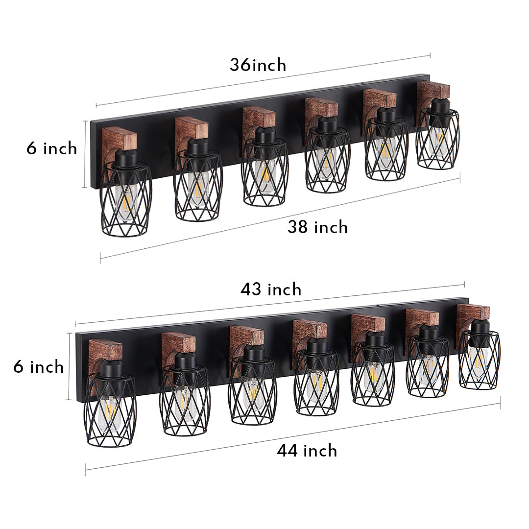 Black Vanity Bathroom Lights Metal Cage Mirror Lamp
