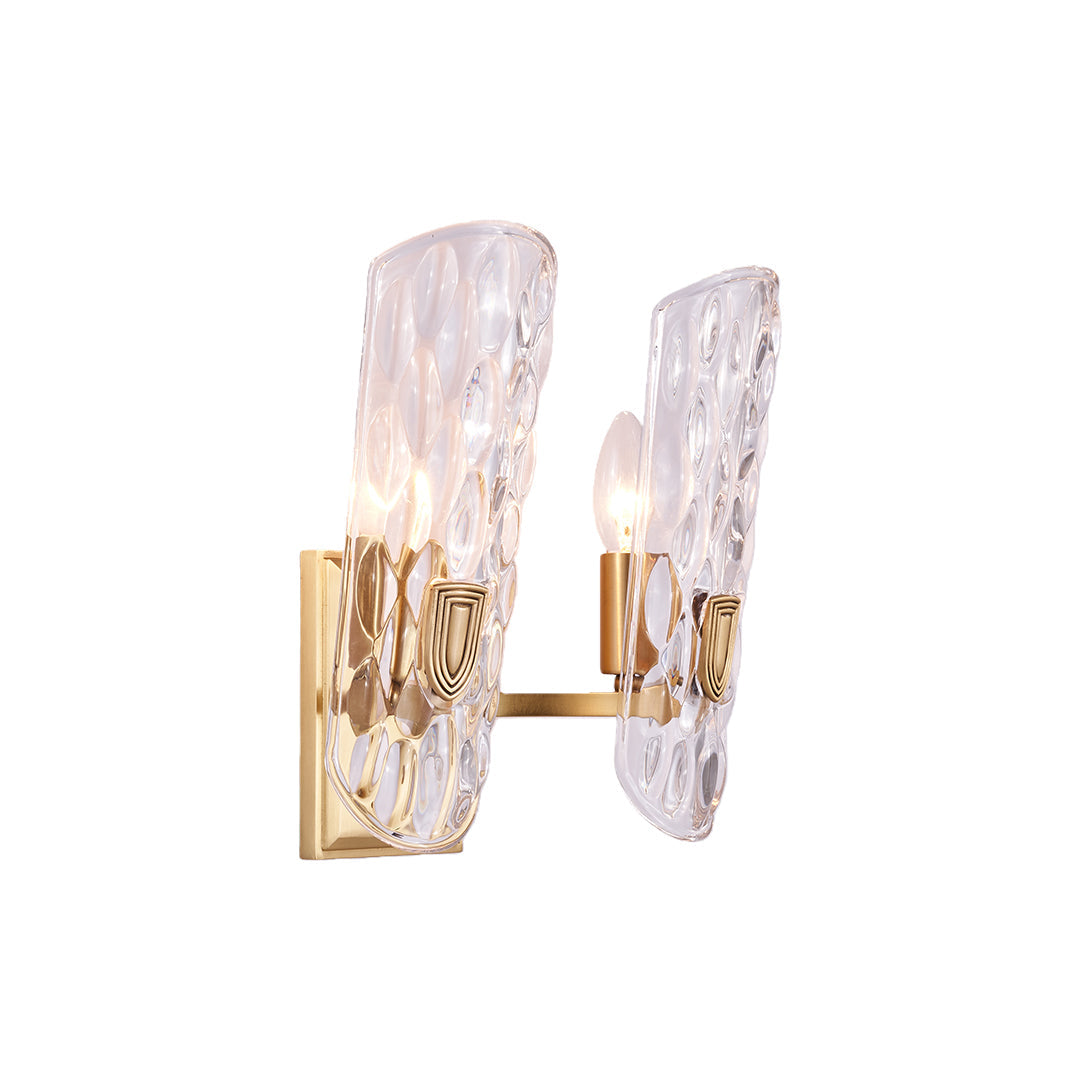 Brass Glass Wall Light European Style Classic Metal Lamp