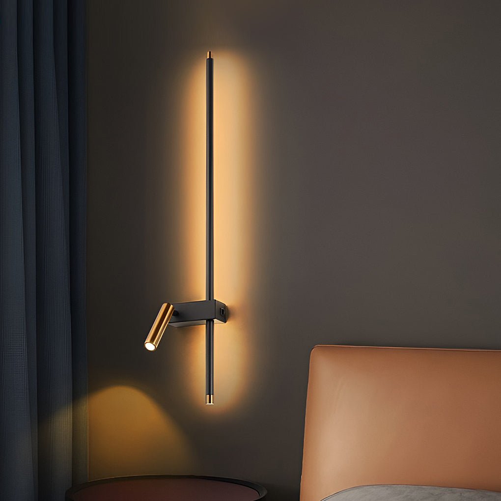 Dual Light Wall Sconce LED Linear Light with Adjustable Spotlight