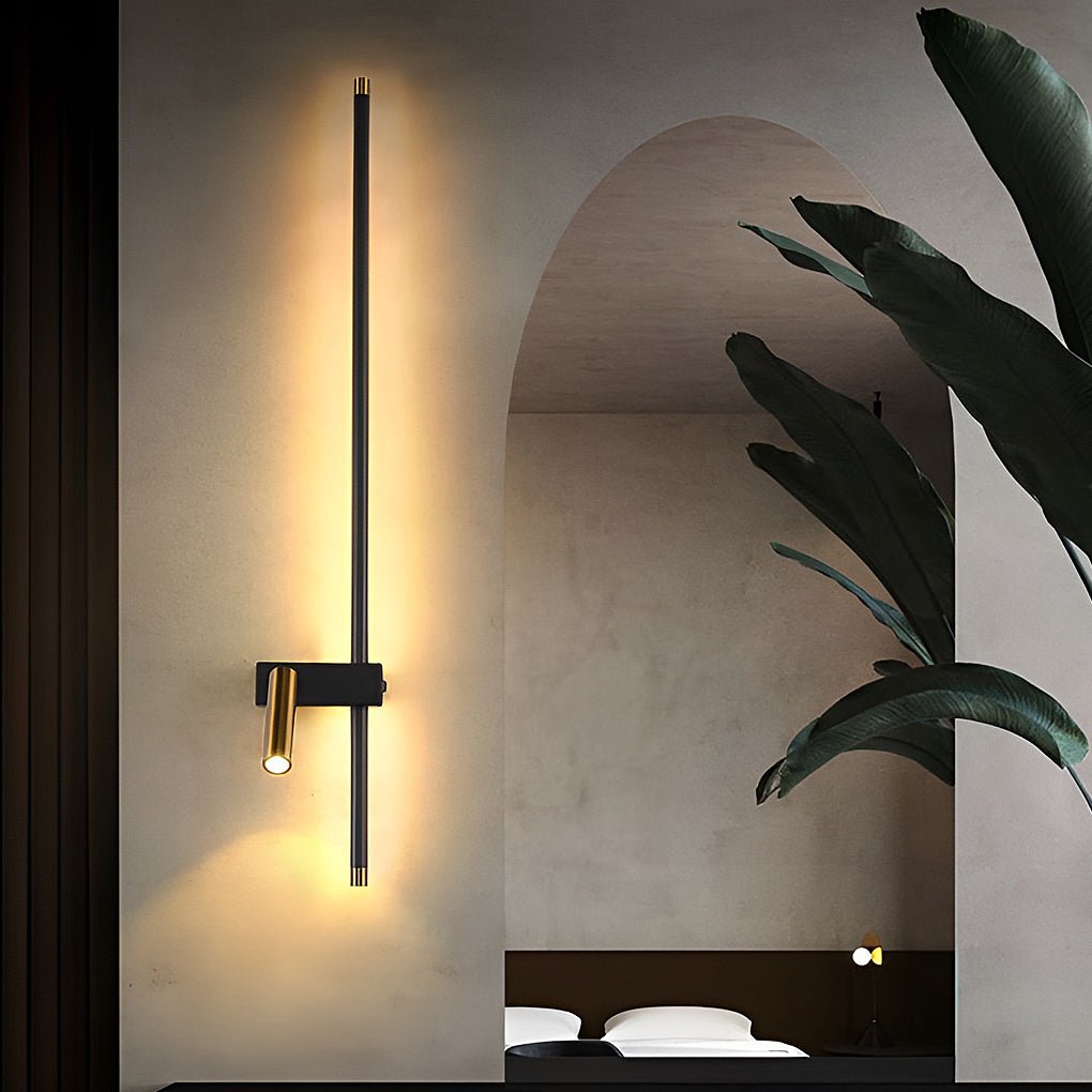 Dual Light Wall Sconce LED Linear Light with Adjustable Spotlight