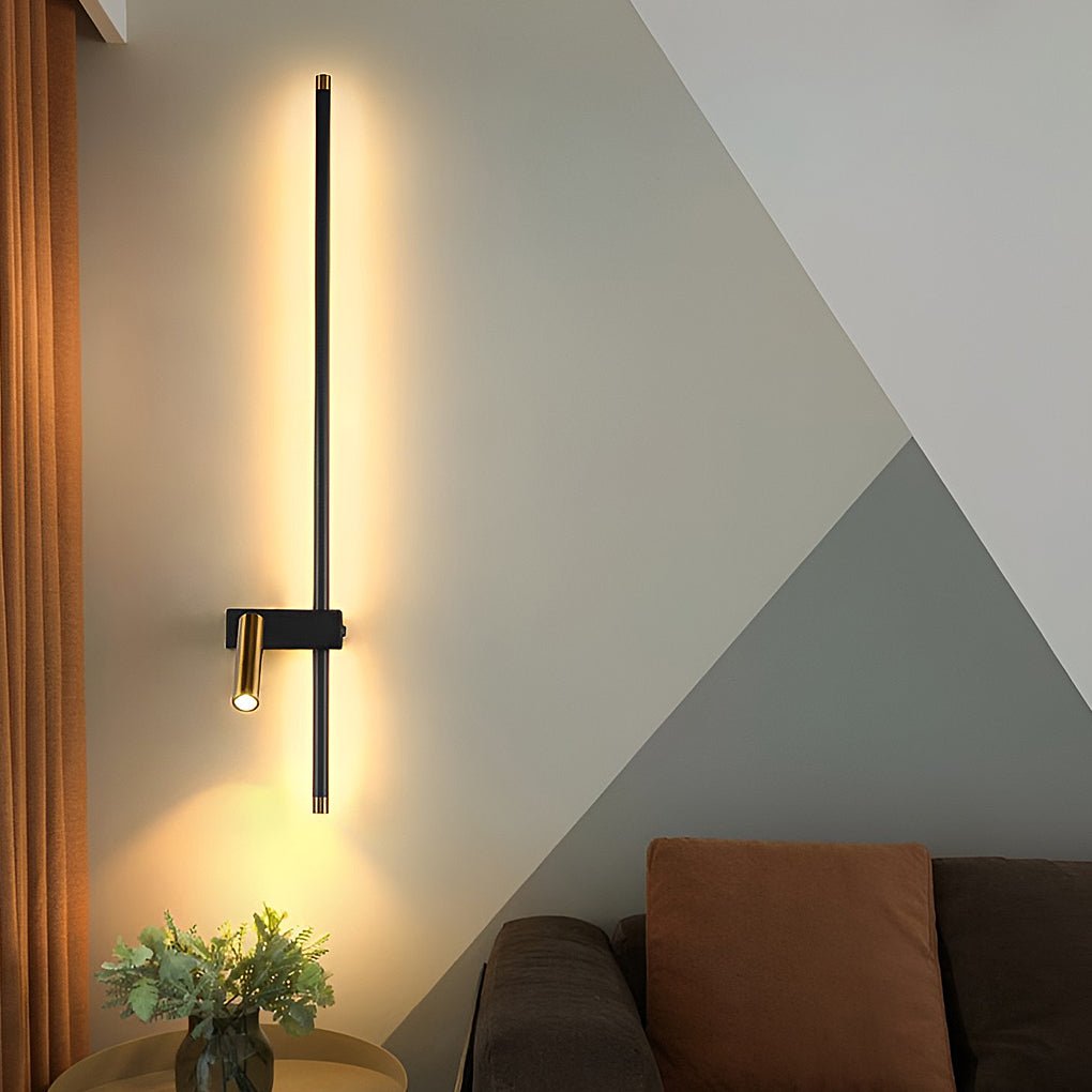 Dual Light Wall Sconce LED Linear Light with Adjustable Spotlight