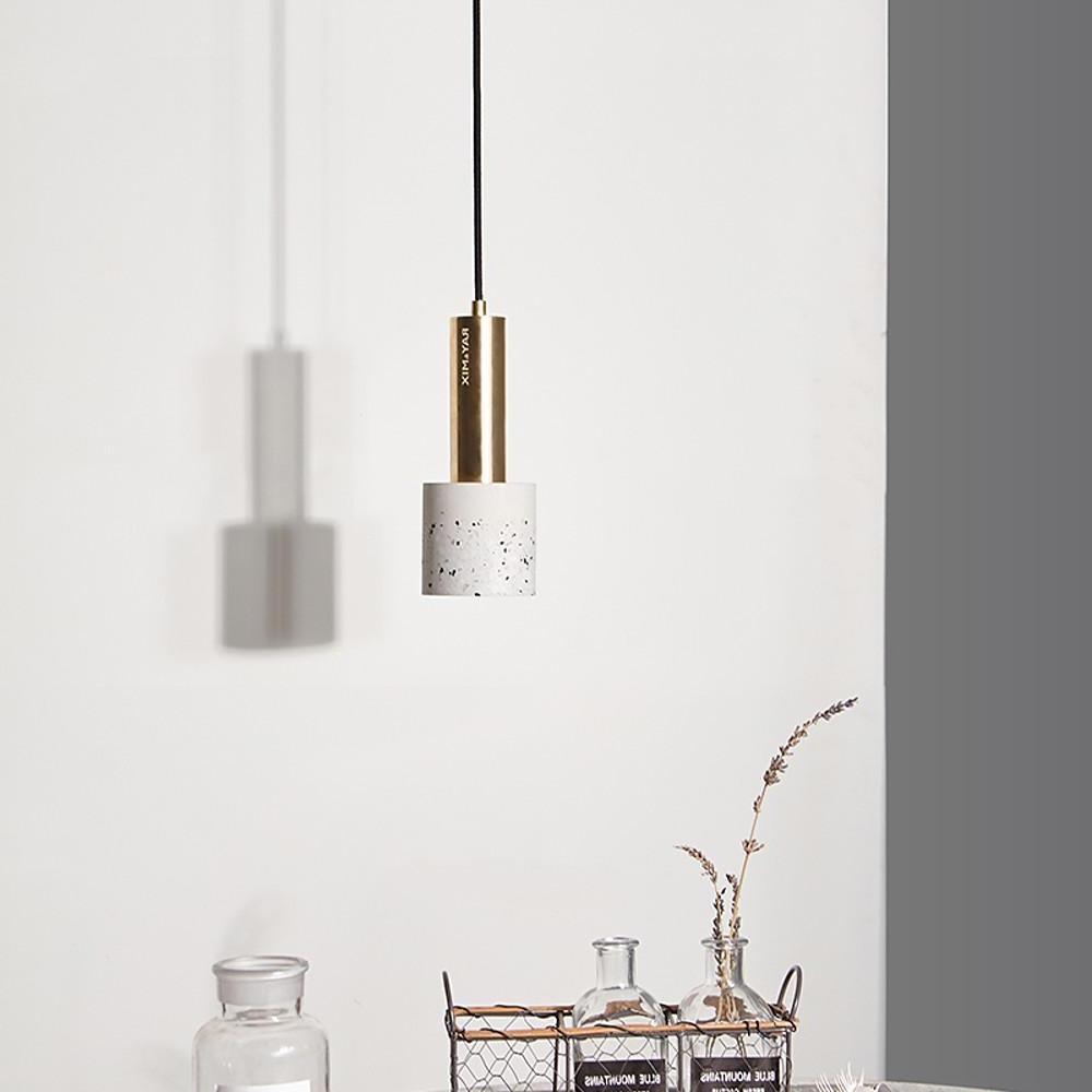 Cylinder Concrete LED Electroplated Nordic Pendant Light
