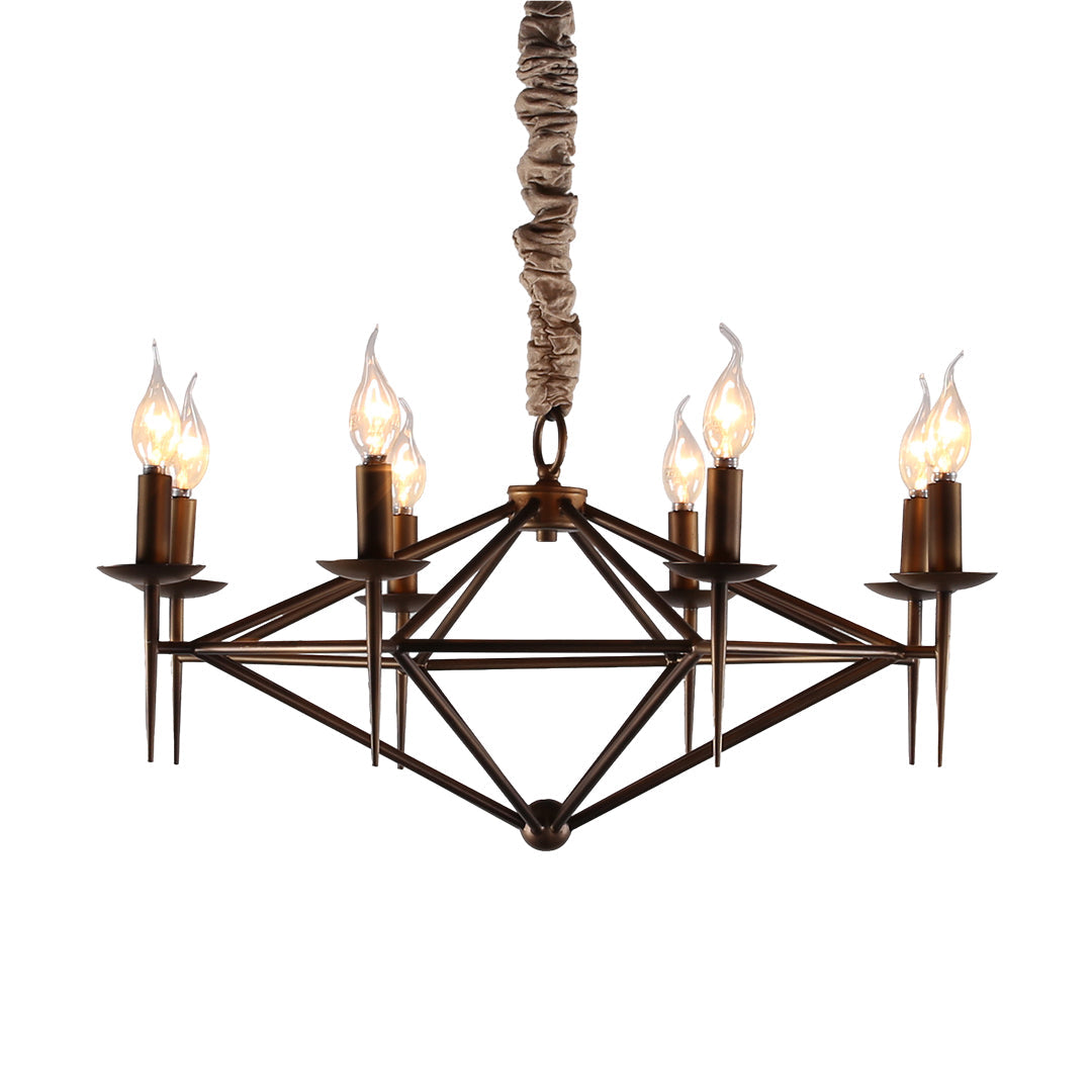Brown Chandelier Nordic Style Acrylic Elegant Metal Ceiling Light