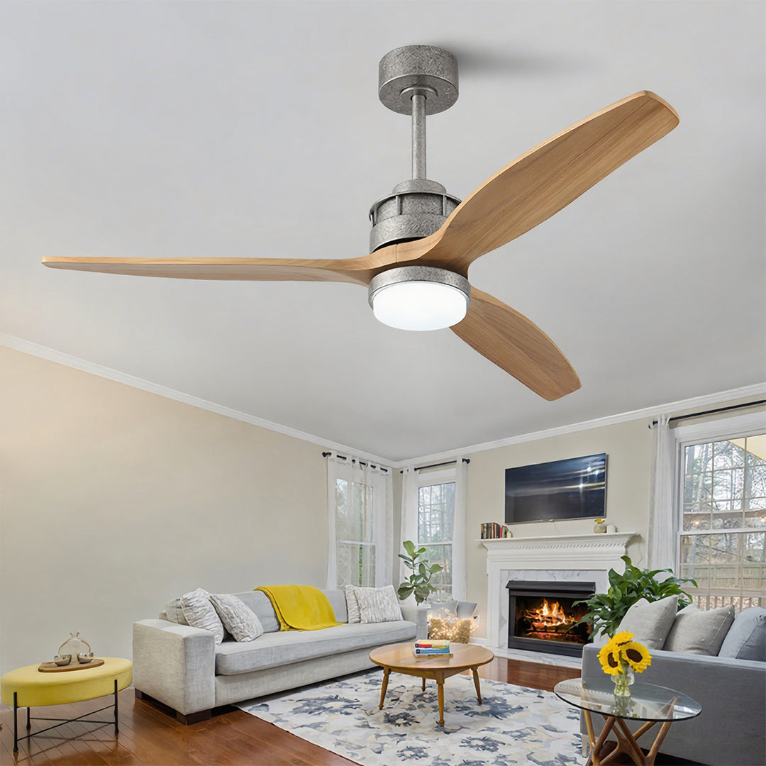 3-Blade Ceiling Fans with Light Remote Control Wood Fandelier