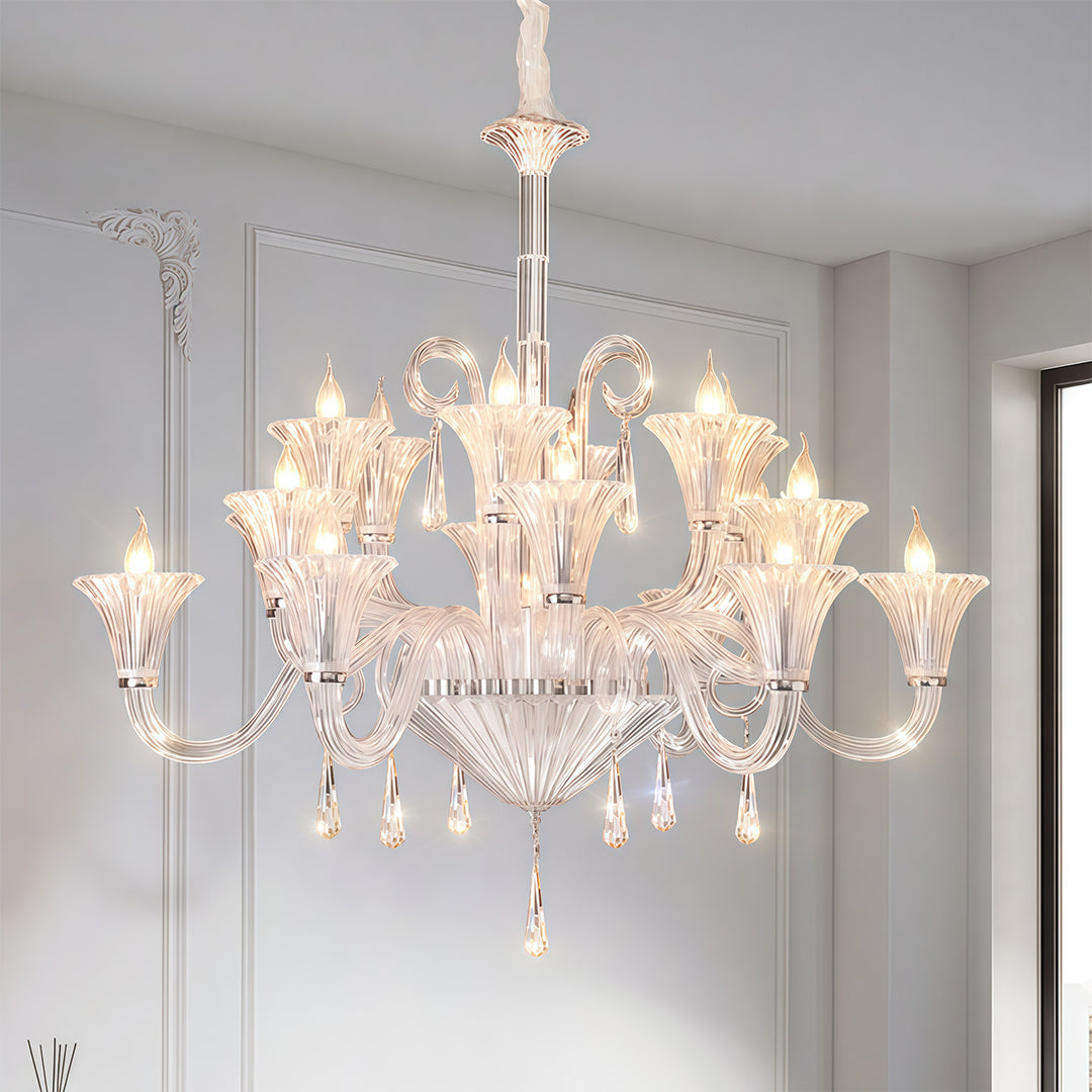 Art Glass Chandeliers French Elegant Hardware Ceiling Lights