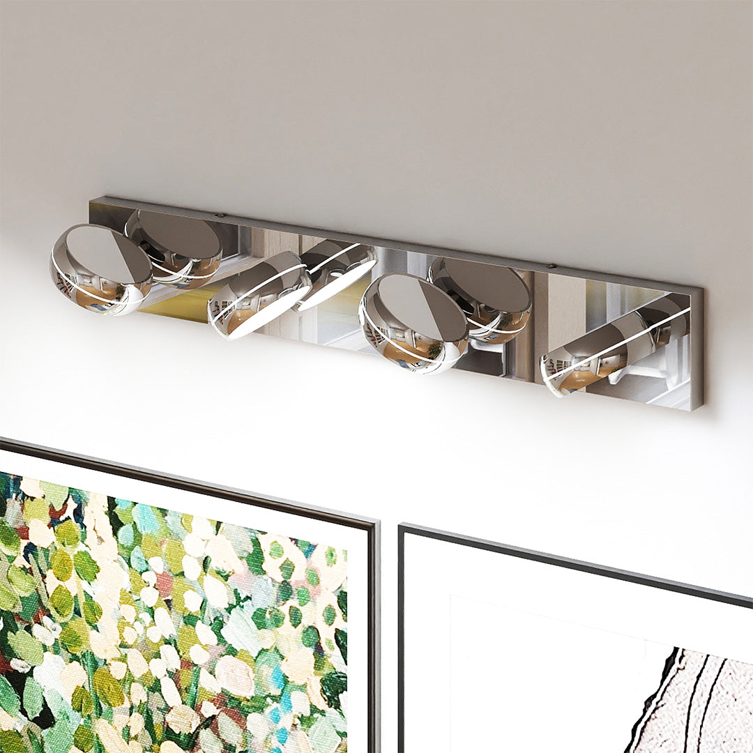 Chrome Bathroom Vanity Light Luxury Minimalist Aluminum Mirror Light