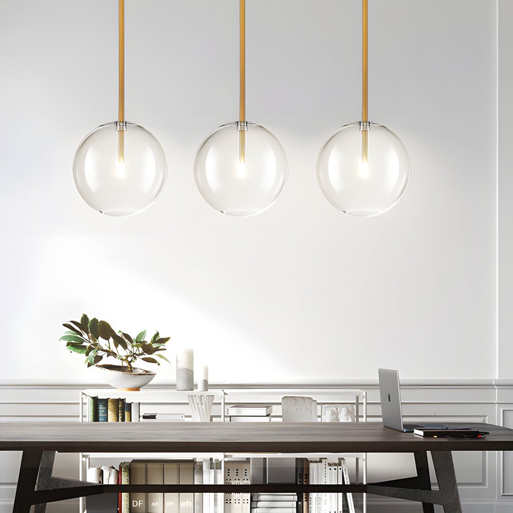 Clear Glass Globe Pendant Light Nordic Iron Ceiling Light