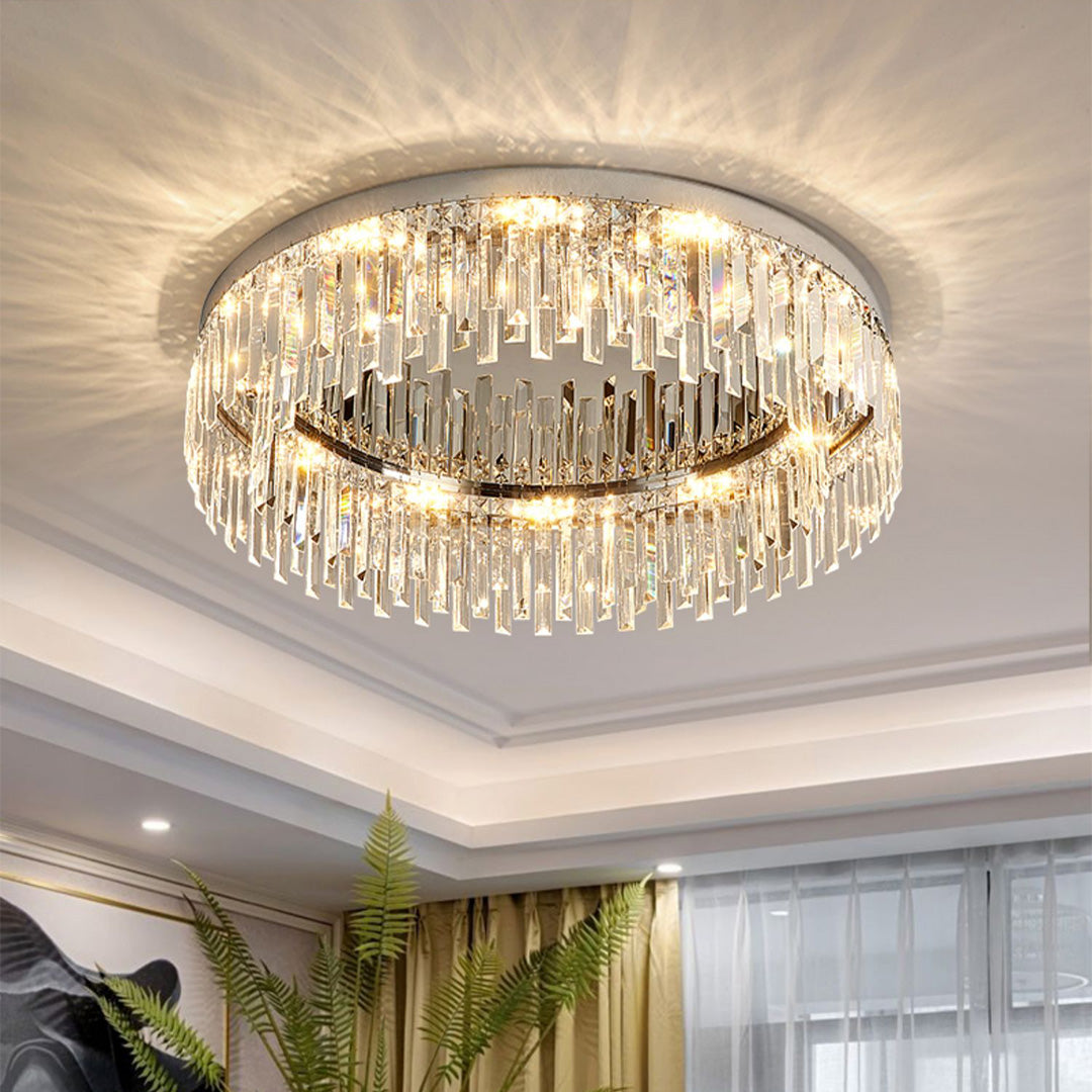 Crystal Flush Mount Ceiling Light Minimalist Round Ceiling Light
