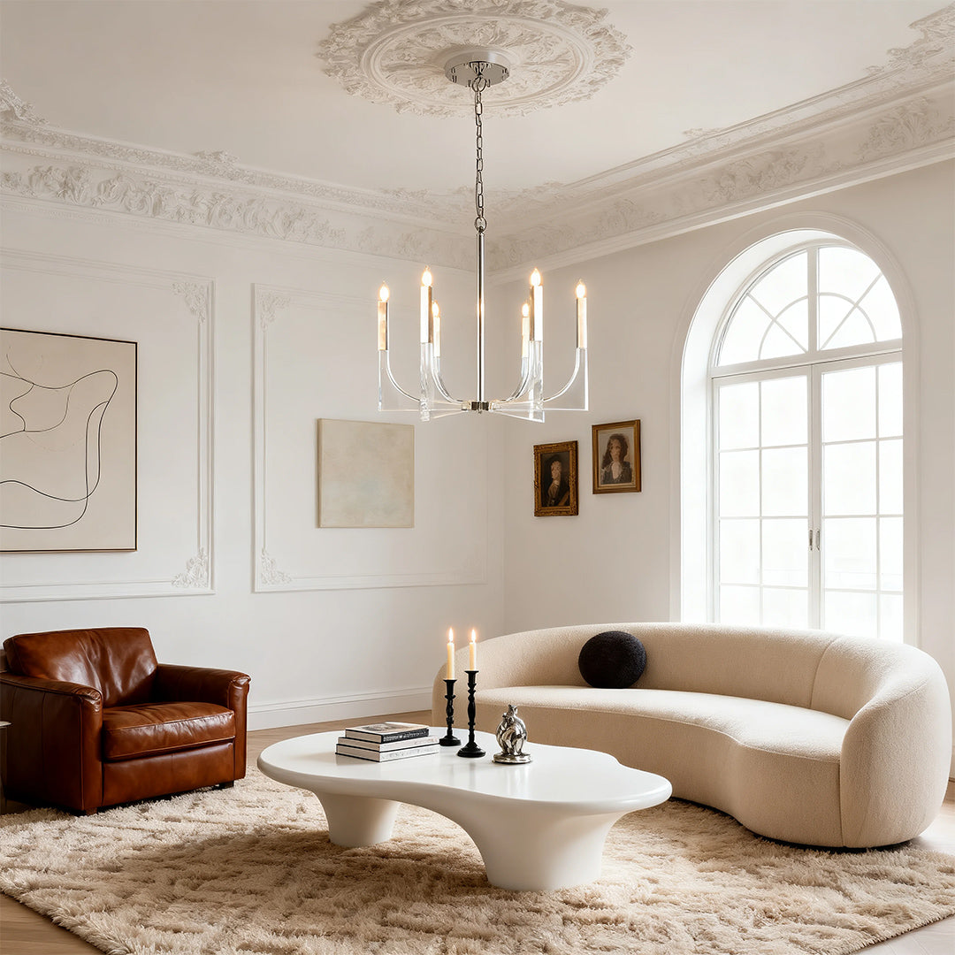Retro Chandeliers Sleek Luxury Transparent American Ceiling Light