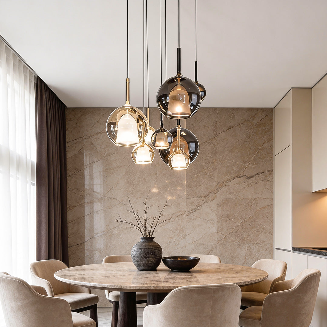 Glass Ball Pendant Light Nordic LED Glass Art Island Light