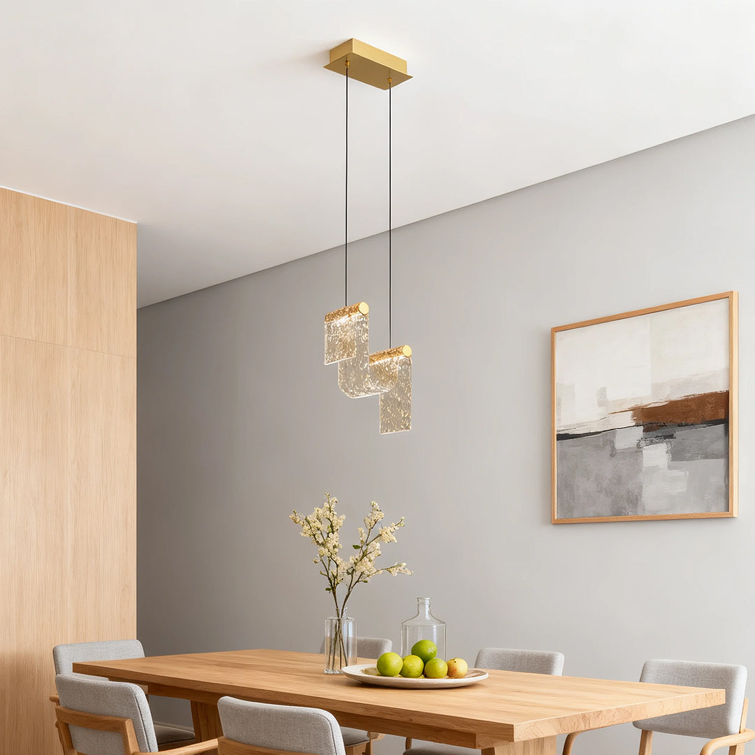 Gold Pendant Island Lights Contemporary Glass Adjustable Ceiling Light