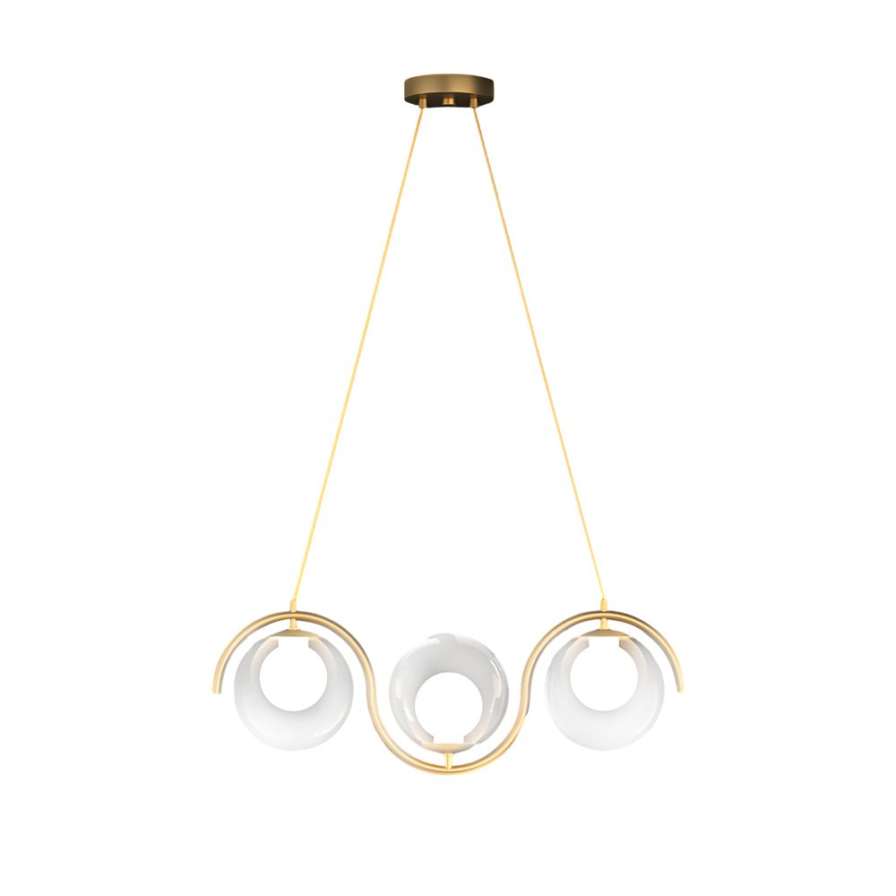Glass Ball Linear Chandelier Wave‑shaped Island Ceiling Light