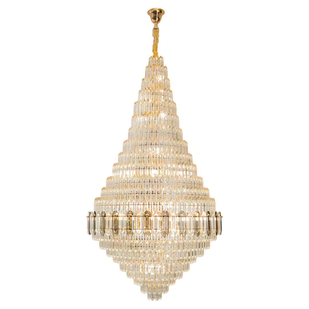 Large Gold Chandelier Luxury Art Glass Adjustable Ceiling Lights