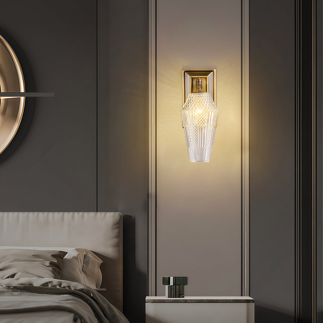 LED Wall Sconce Lights French Retro Style Brass Lamp