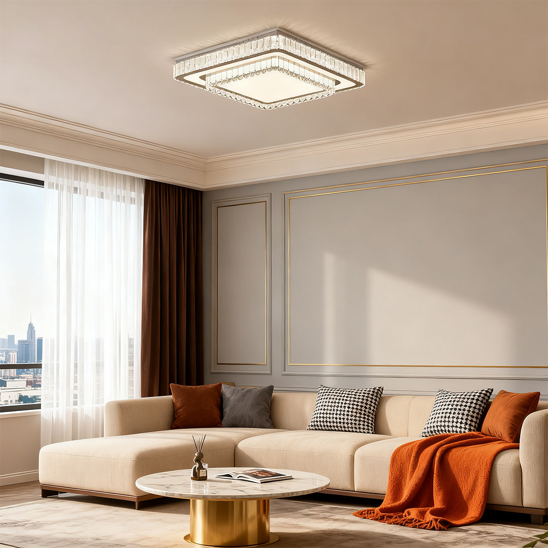 Modern Flush Mount Light Fixtures Luxury Crystal Light