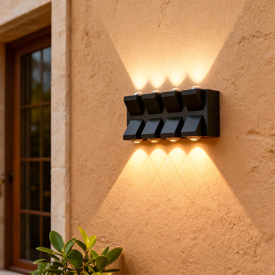 Outdoor Wall Lights Black LED Waterproof Bidirectional Lamp