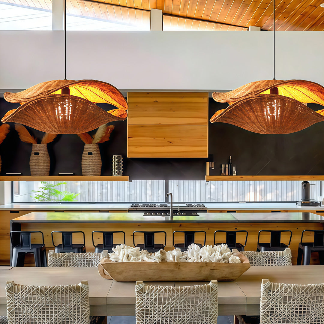 Rattan Pendant Light Fixtures Wabi-Sabi Creative Ceiling Light