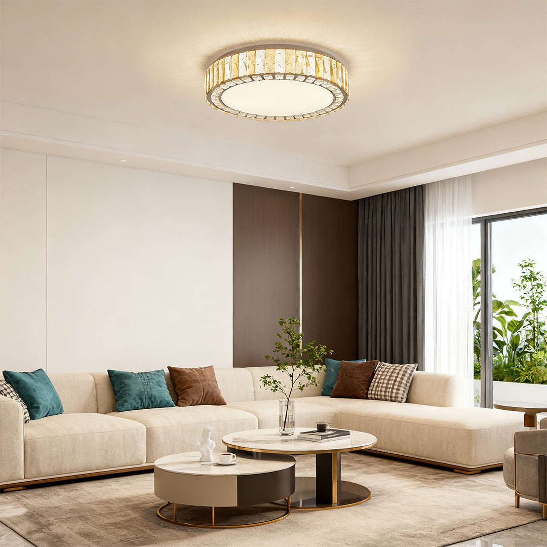 LED Flush Mounted Ceiling Lights Luxury Crystal Lamp