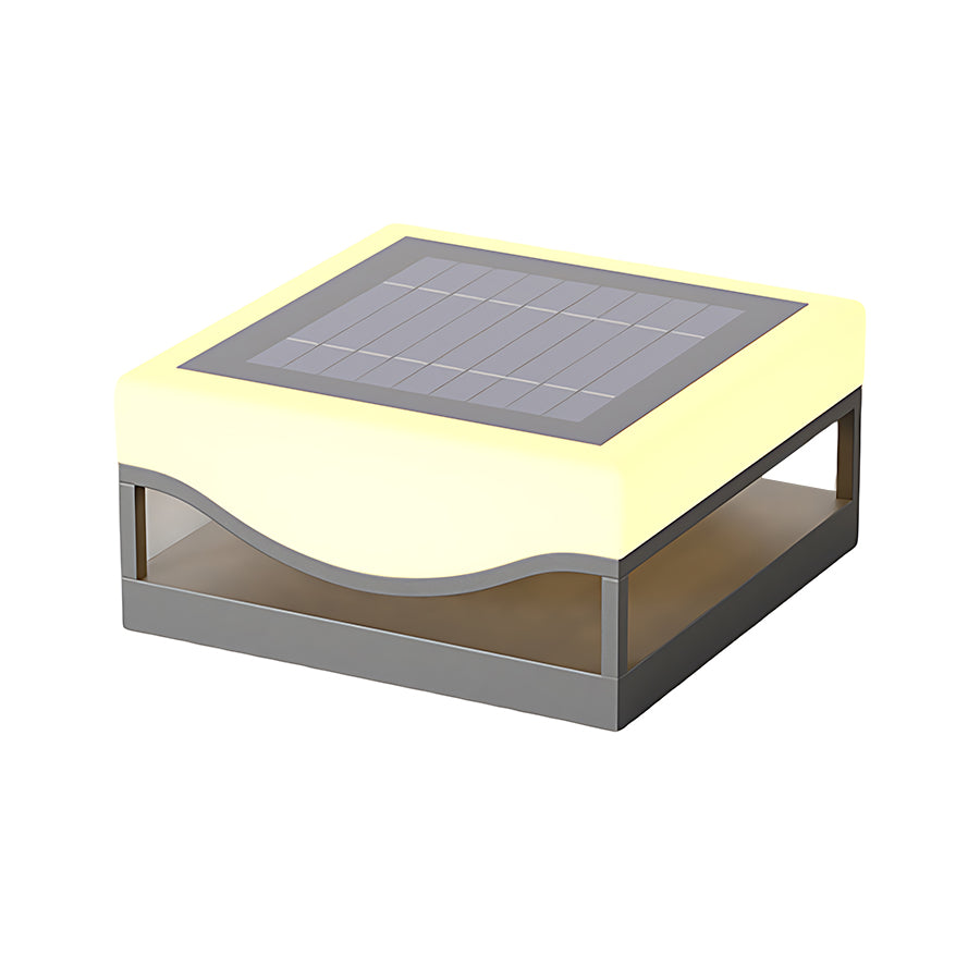 Contemporary Outdoor Pillar Lights Waterproof Solar-Powered