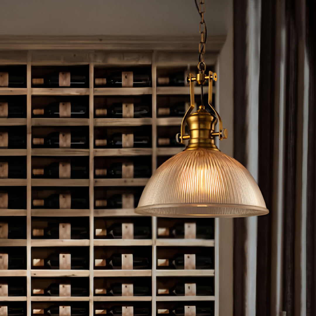 Textured Glass Pendant Light Retro Industrial Glass Ceiling Light