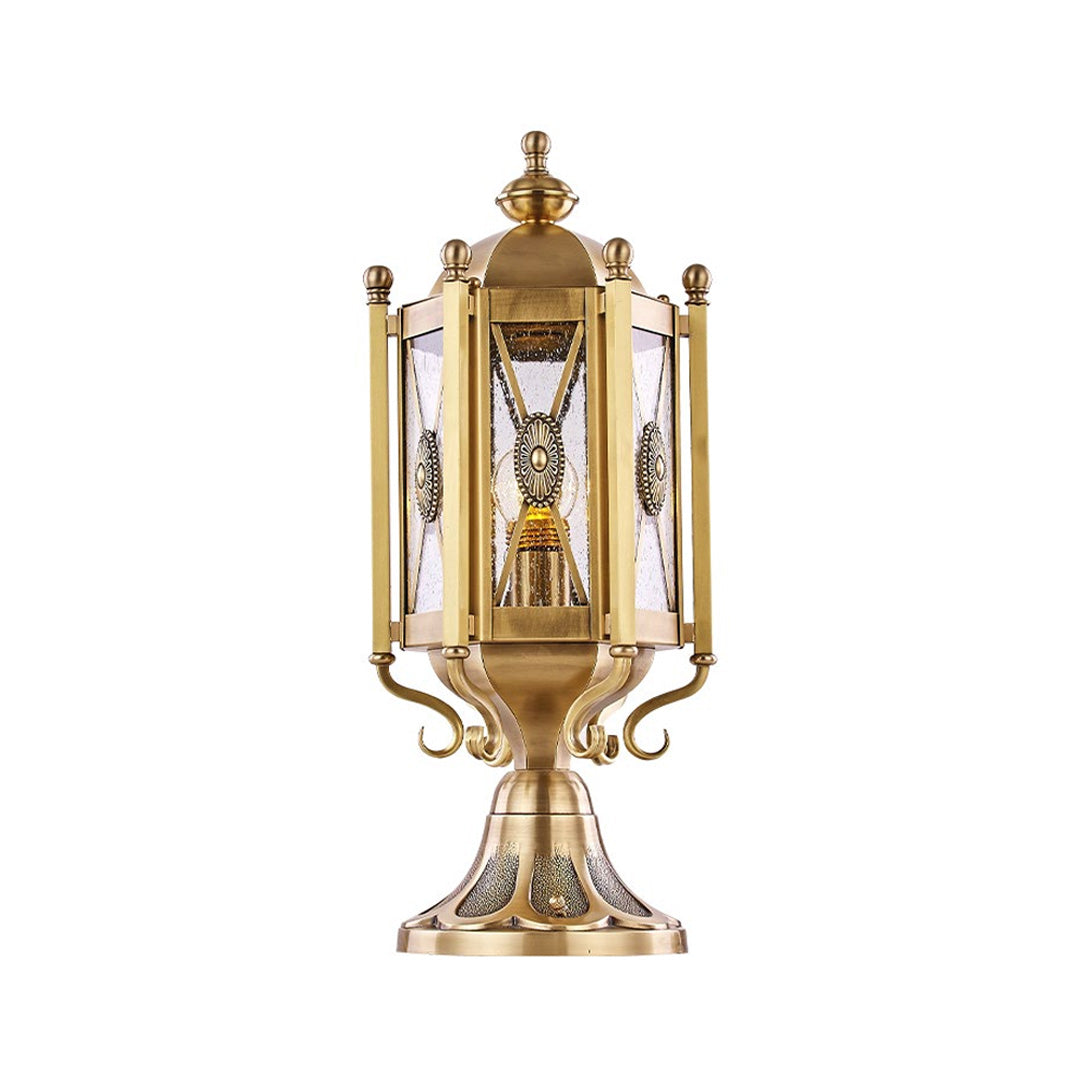 Vintage Pillar Lights European Copper Outdoor Waterproof Light