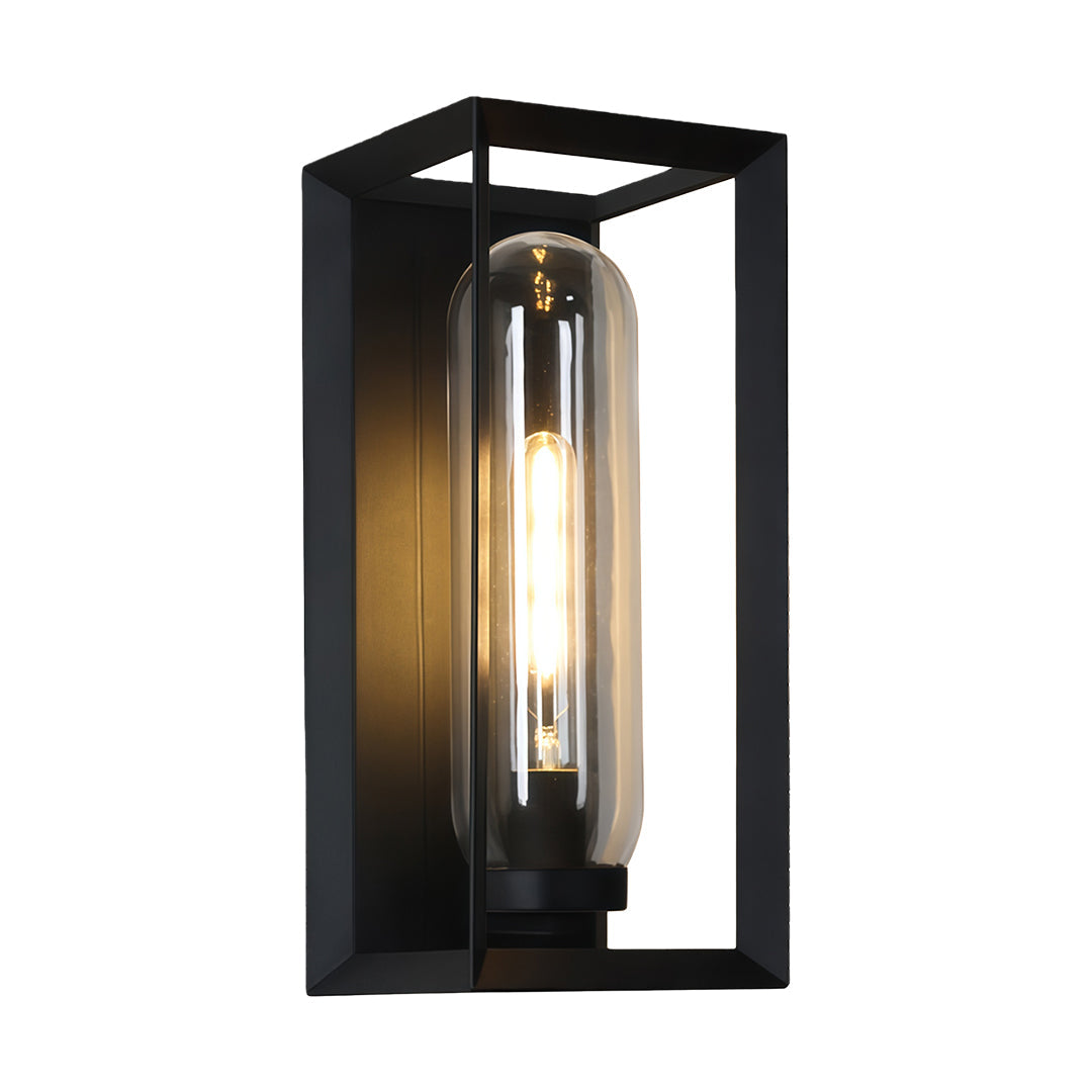 Black Outdoor Wall Sconce Modern Simple Square Waterproof Lamp