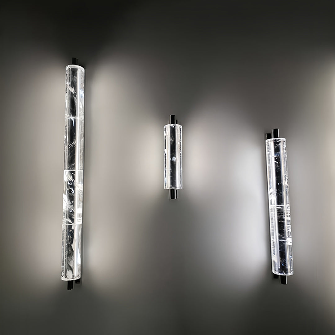 Metal Wall Art with LED Lights Modern Minimalist Crystal Wall Light