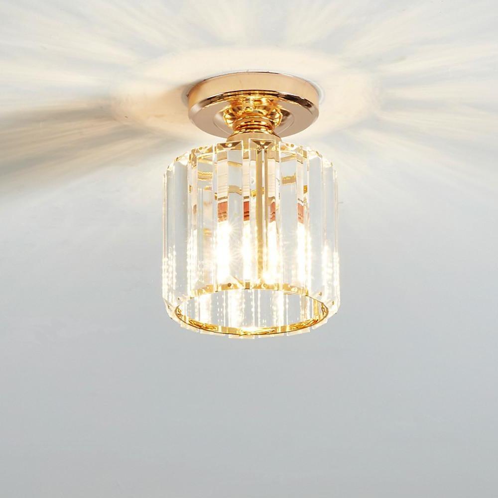 Crystal Foyer Semi Flush Mount Lighting Modern Ceiling Lights