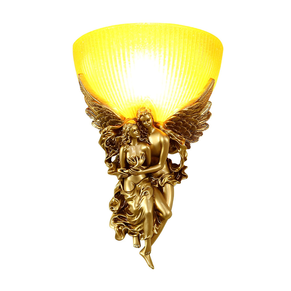 European Angel Wall Sconce Resin Sculpture Art Light