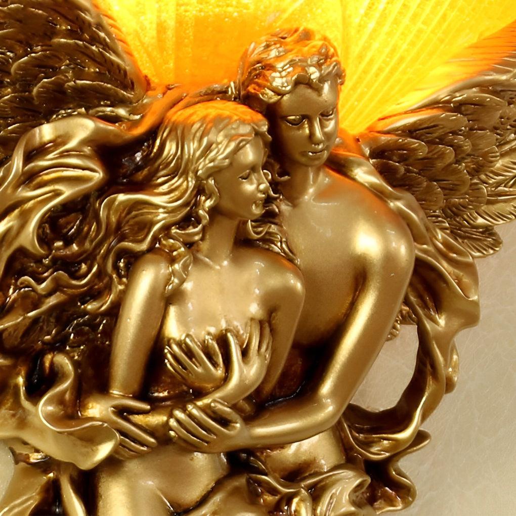 European Angel Wall Sconce Resin Sculpture Art Light