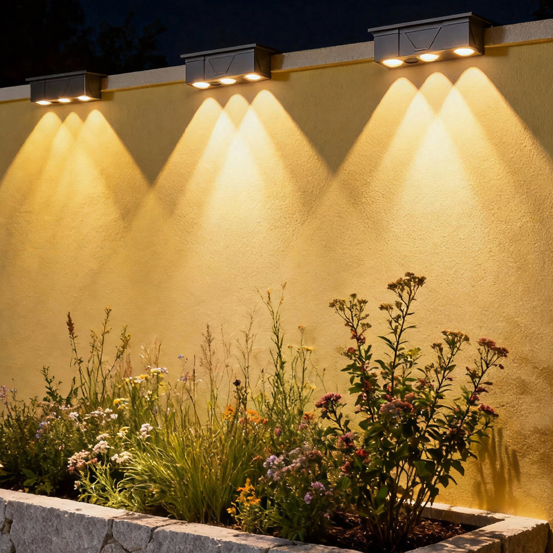 Exterior Wall Wash Lighting Solar Outdoor Waterproof Light 2pcs
