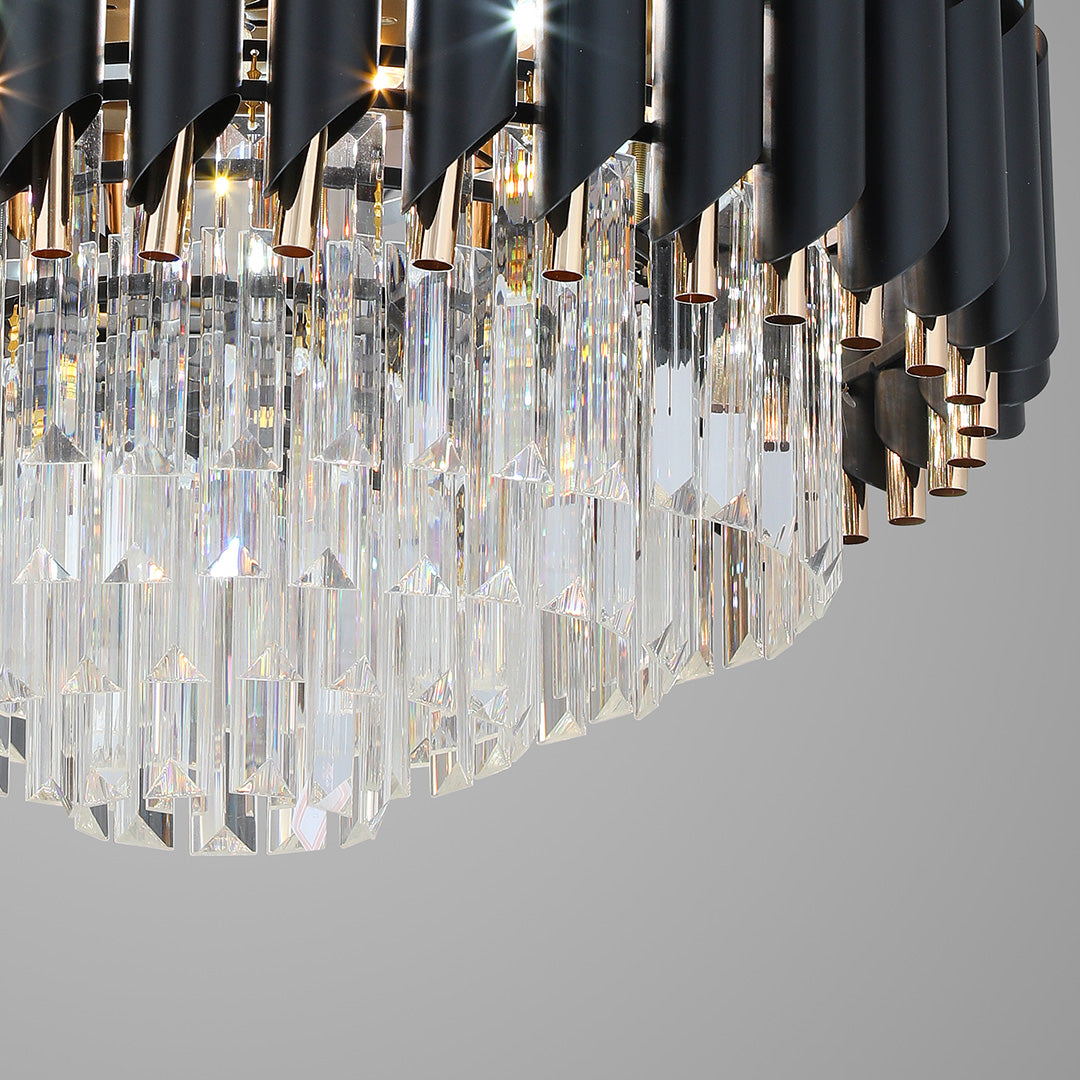 Black Ceiling Fans with Light Luxury Fan Transparent PC Blade Iron