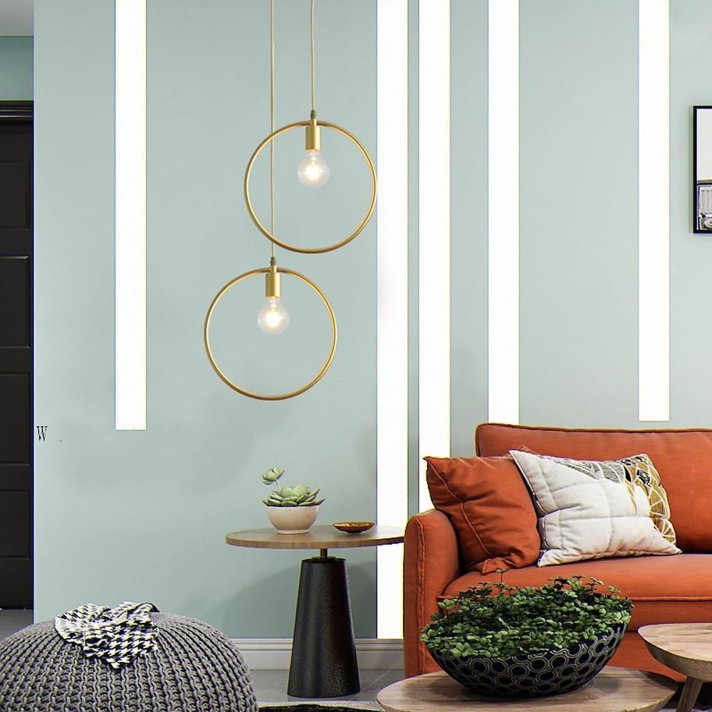 Metal Black and Gold Ceiling Light Rounded Square Pendant Lighting