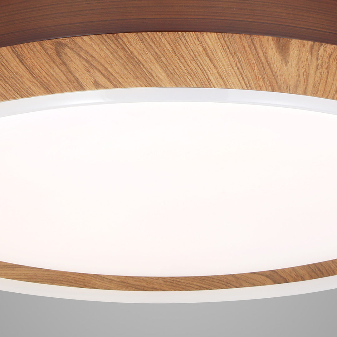 Ceiling Fan with 4 Lights Walnut Wood Grain Iron Body Silent Lamp
