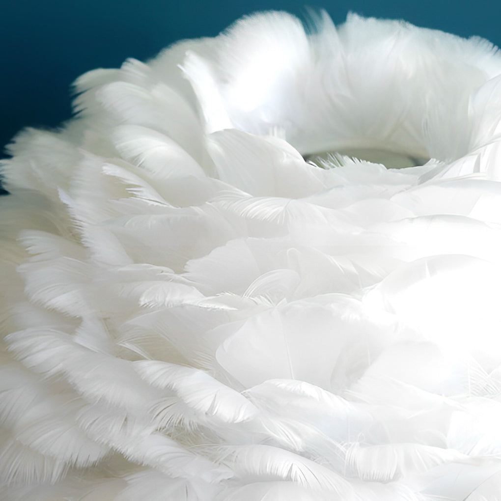 Feather Table Lamp Modern LED Crystal Tassel Ambient Light