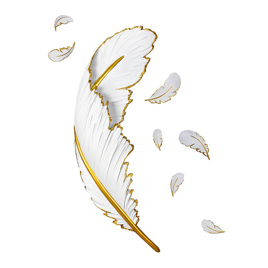 Feather LED Wall Lamp Modern White Decorative Resin Light