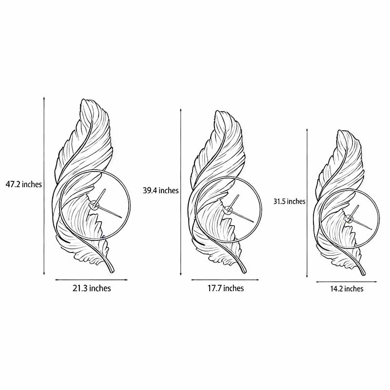 Feather LED Wall Lamp USB Rechargeable Acrylic Round Clock Light